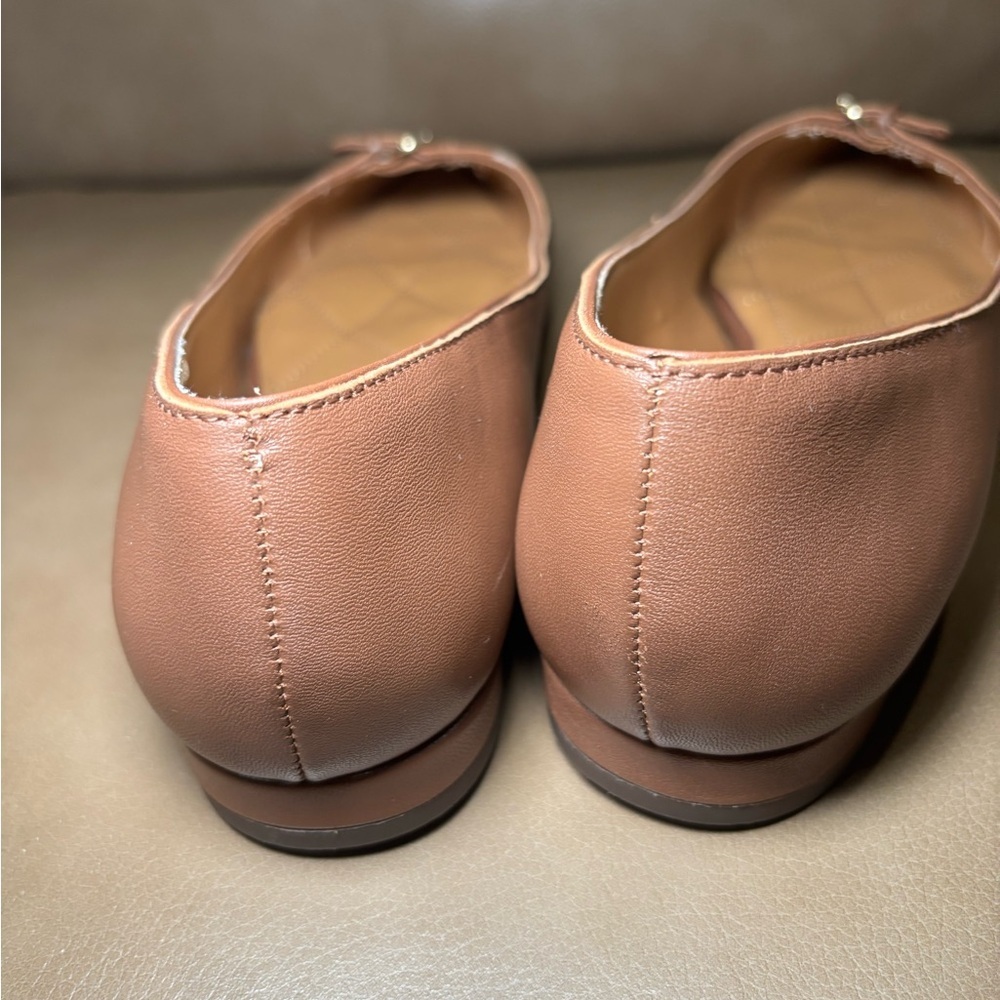 Talbots Brown minimalist Leather Flats with Buckle Detail - Picture 4 of 4